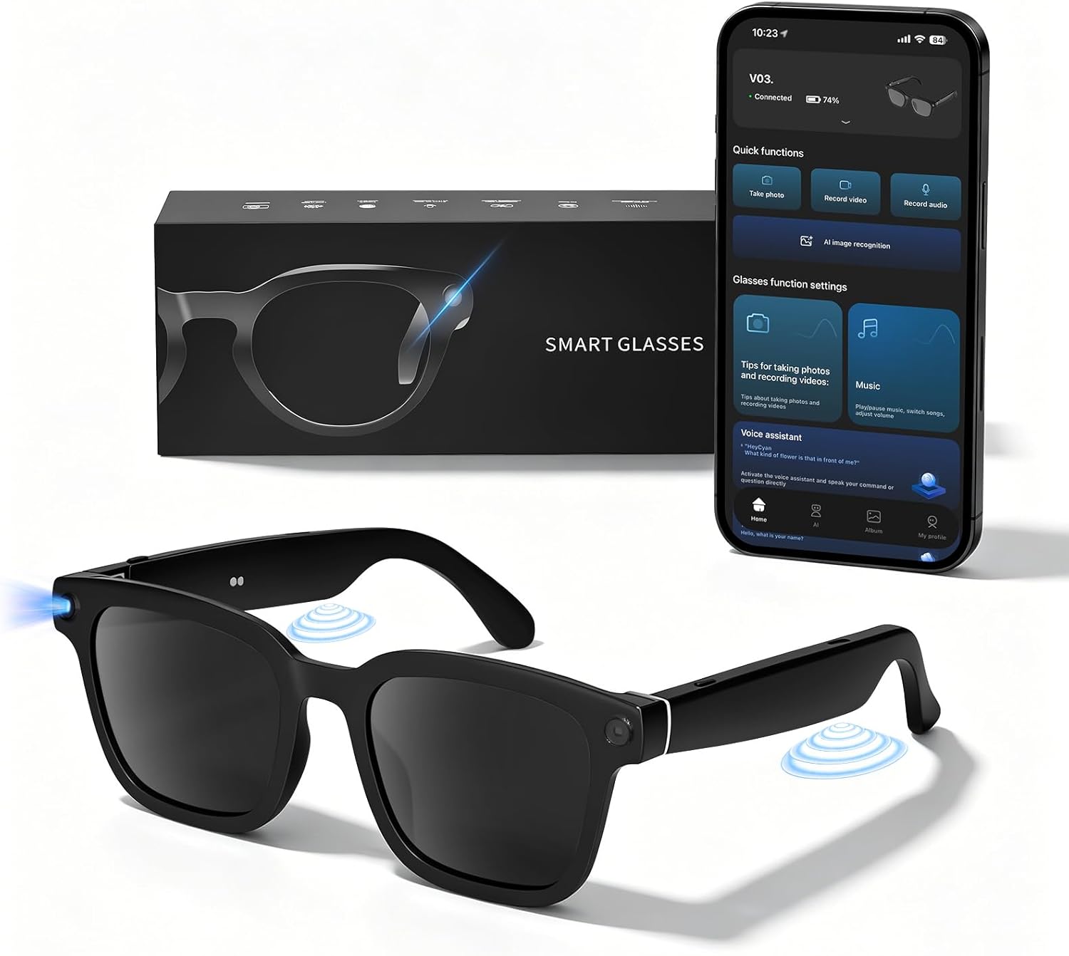 HD Camera Bluetooth Smart Glas - Smart Glasses Lens avis et prix