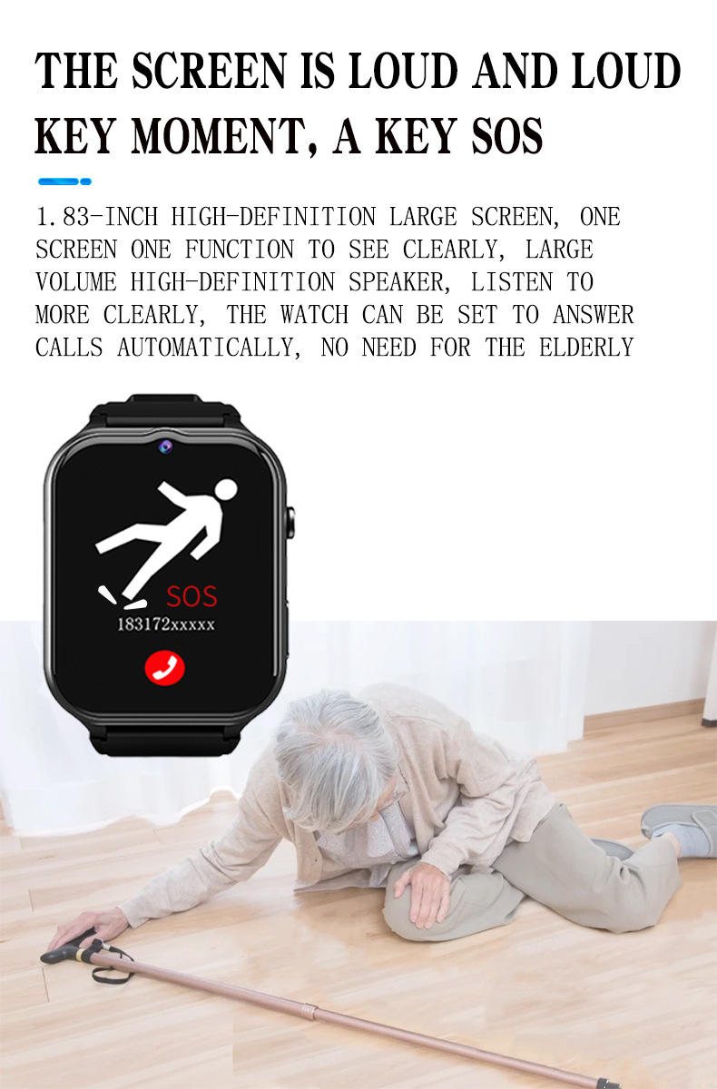 Elderly Smart Watch For Senior - Fall Detection Watch avis et prix