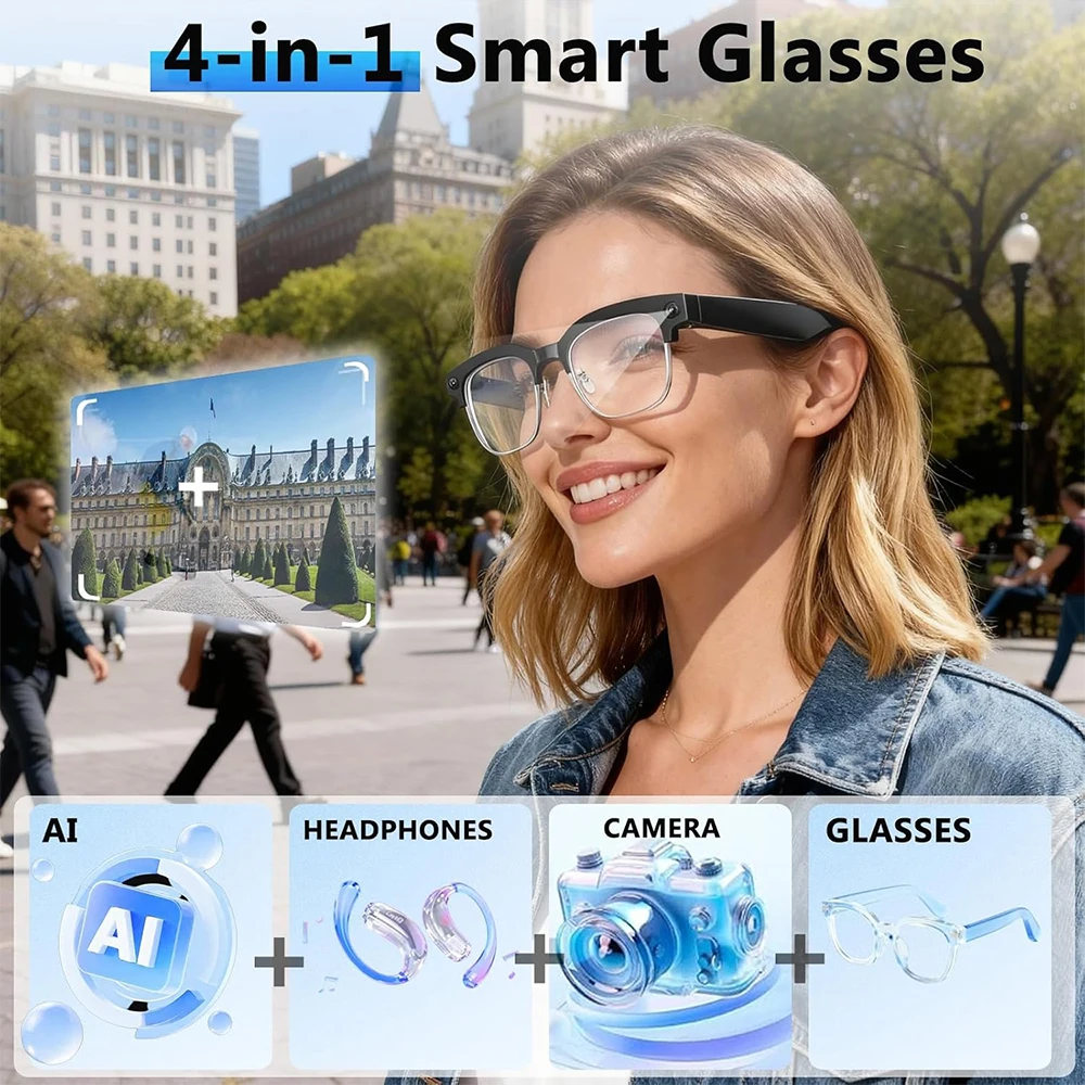 4K Smart AI Glasses 8MP Camera - Smart Glasses Lens avis et prix