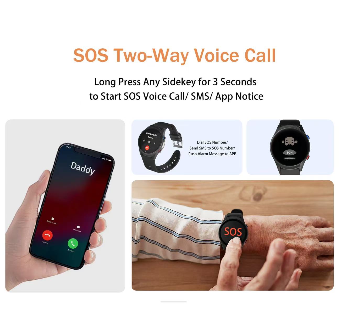 4G Elderly care smart watch Fa - Fall Detection Watch avis et prix