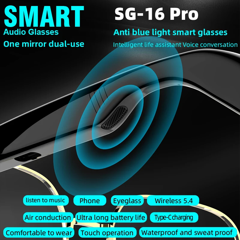 Lenovo New SG-16 Pro Smart Aud - Smart Glasses Lens avis et prix