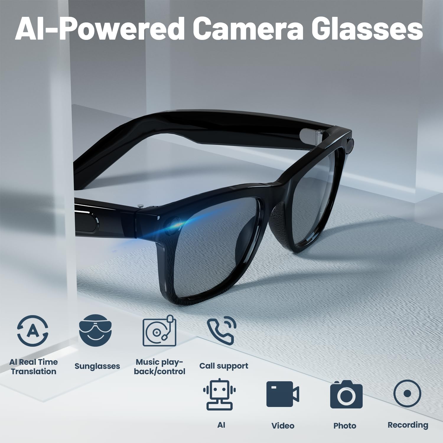 8MP AI Smart Glasses: 1080P Vi - Smart Glasses Lens avis et prix