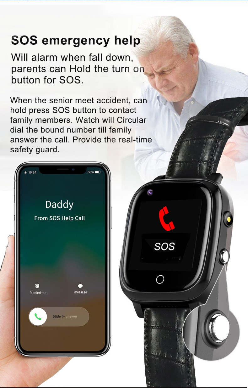 Elderly Smart Watch For Old Pe - Fall Detection Watch avis et prix