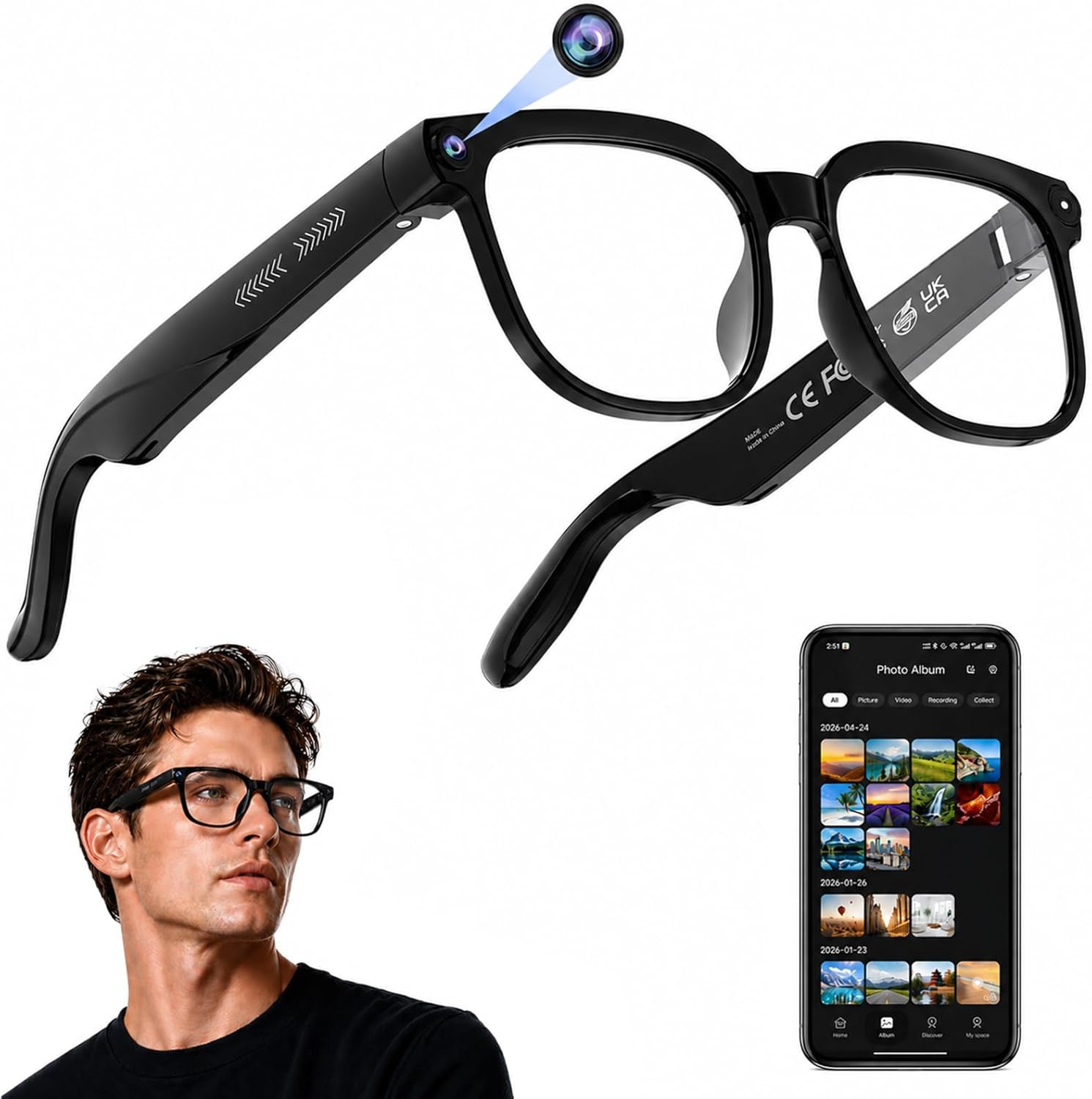 AI Smart Glasses: 4K Camera, R - Smart Glasses Lens avis et prix