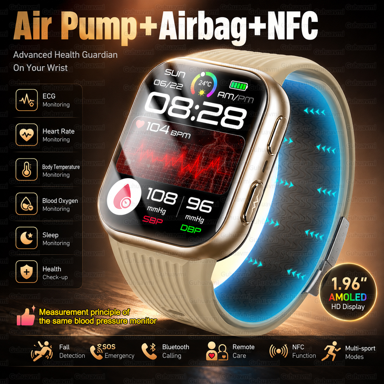 Air Pump Smartwatch Accurate B - Fall Detection Watch avis et prix
