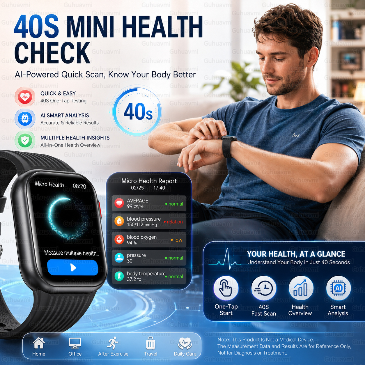Air Pump Smartwatch Accurate B - Fall Detection Watch avis et prix