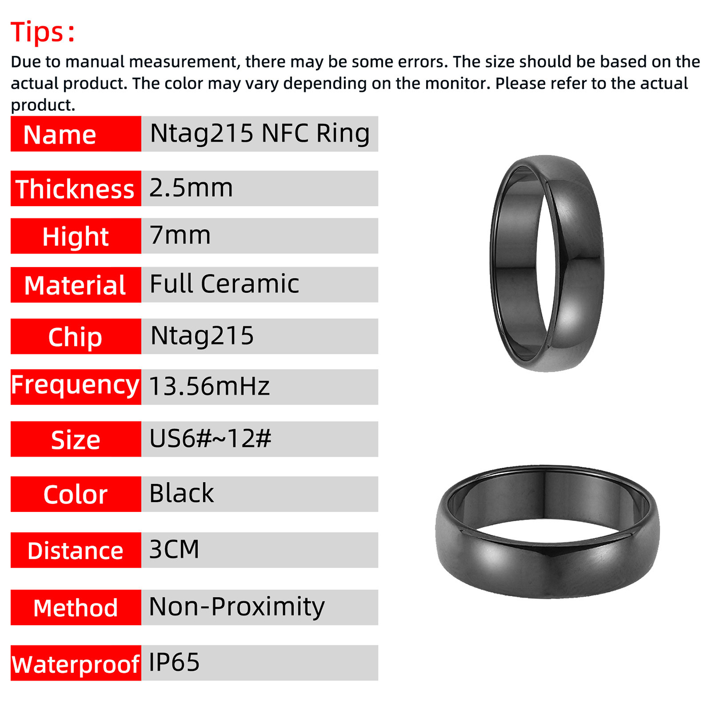 Ntag215 NFC Full Ceramic Smart - Smart Ring Nfc Pay avis et prix